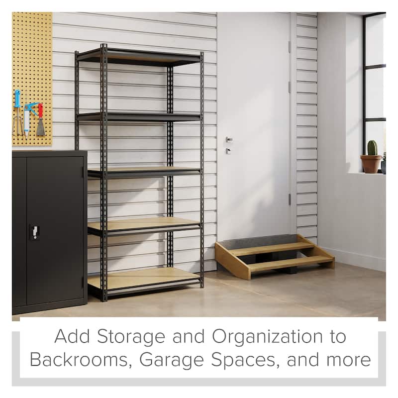 Iron Horse 2300 lb Riveted Shelving, 5-Shelf, 72"Hx36"Wx18"D, Black