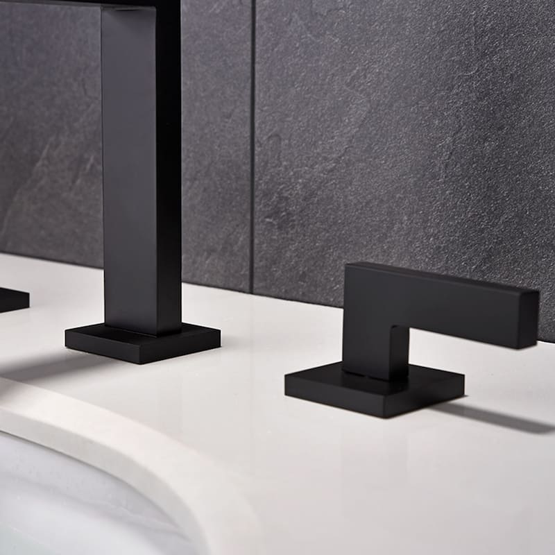 8 in. 2-Handle Widespread High-Arc Bathroom Faucet in Matte Black - Spout height: 5.6" x Spout reach: 5.5"