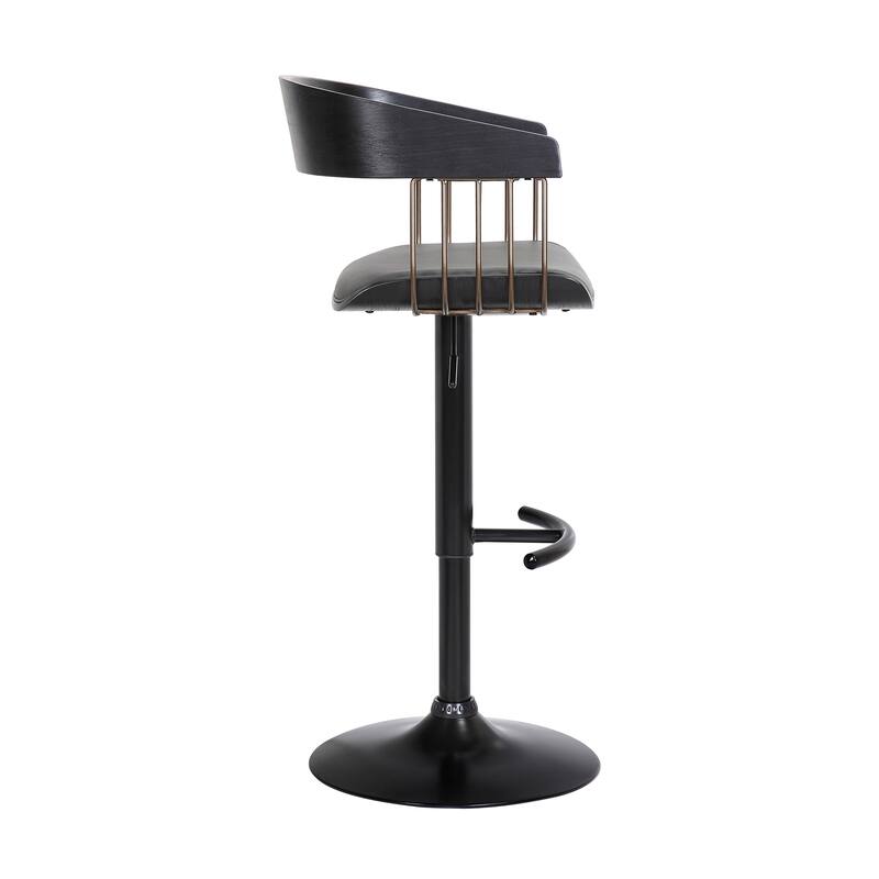 Larisa Metal and Wood Adjustable Height Swivel Bar Stool