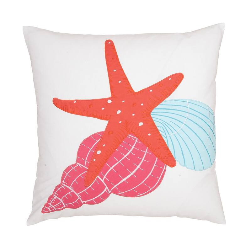 18" x 18" Starfish Trio Embroidered Throw Pillow