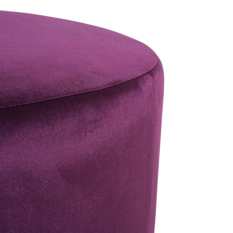 Upholstered Round Ottoman,PU Leather