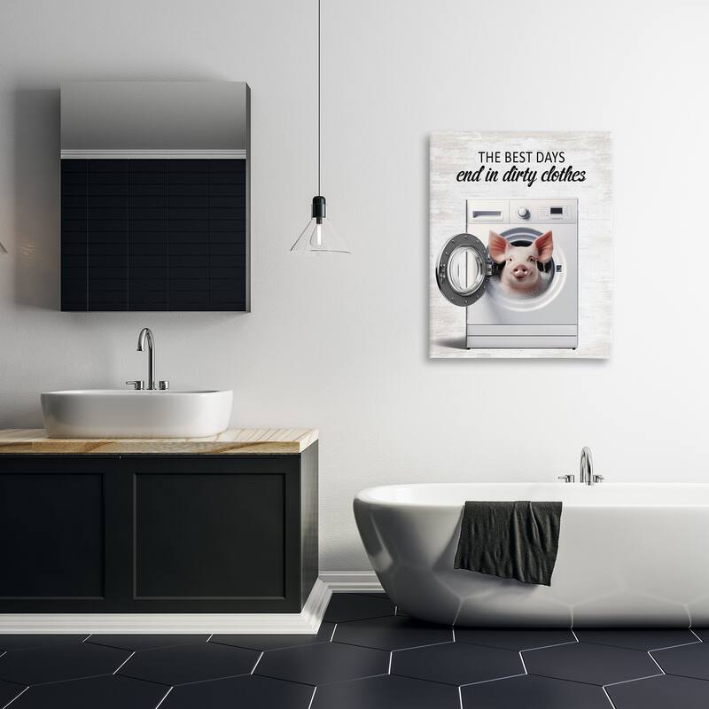 Stupell Best Days & Dirty Clothes Canvas Wall Art Design By Lettered and Lined