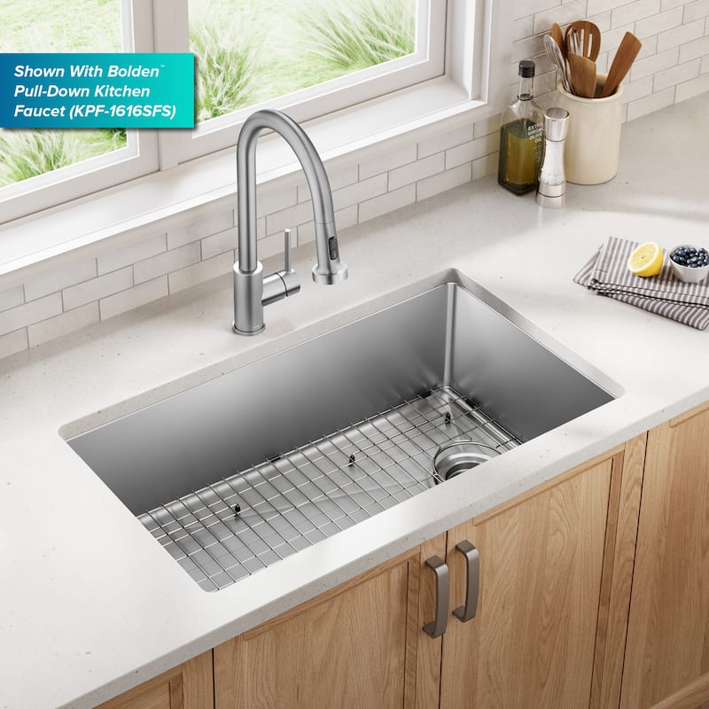KRAUS Fairlane Undermount 18 Gauge Stainless Steel Kitchen Sink