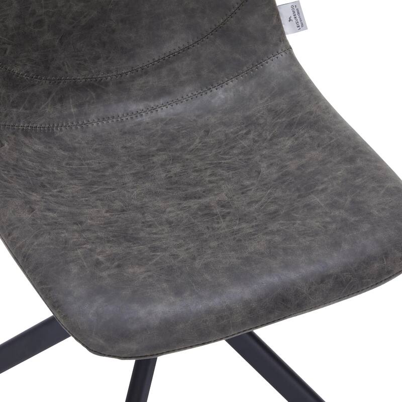 Markley Leather Dining Chair 360 Degree Swivel with Iron legs Modern Accent Side Chair Set of 2