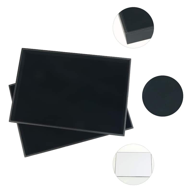 Set of 2 Stackable Velvet Jewelry Organizer Trays with Removable Dividers for Drawers, Jewelry Container Case Storage Holder