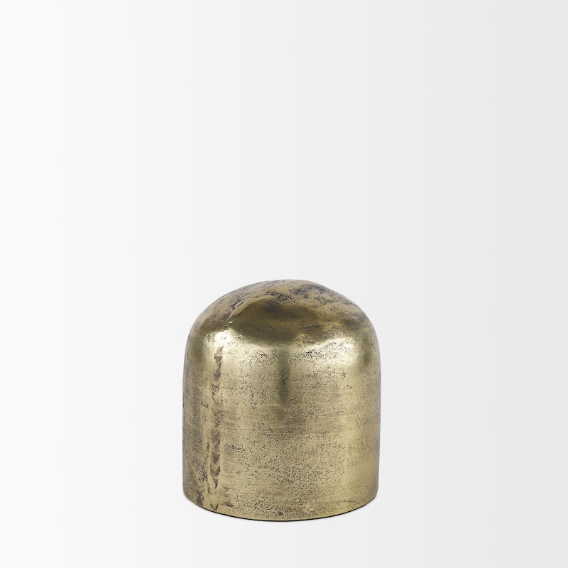 Quonset Antiqued Brass Aluminum Metal Decorative Object (10")