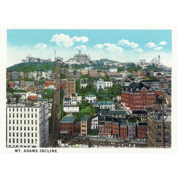 Shop Cincinnati Ohio City And Mt Adams Incline Aerial View Art Print Multiple Sizes Available 9 X 12 Art Print Overstock 27930191