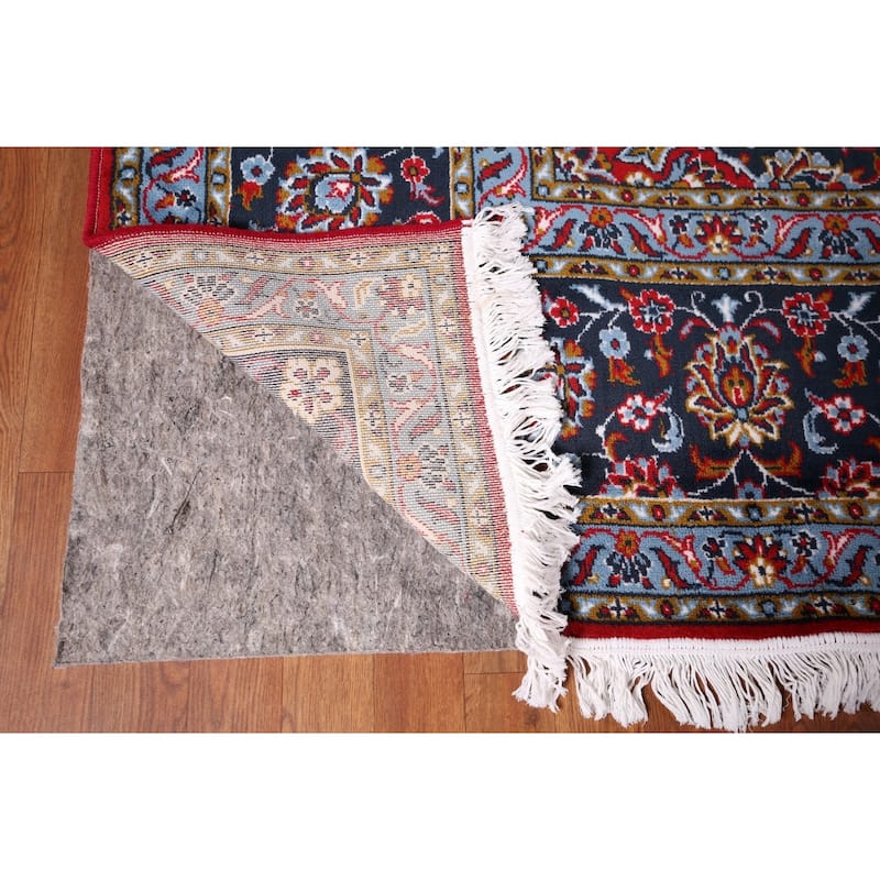 Traditional Red Kashan Turkish Rug Floral Oriental Machine-Made Carpet - 9'7" x 12'7"