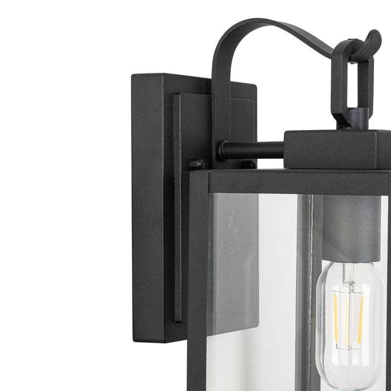 13.5'' Black Clear Glass Sconce Outdoor Integrated LED Wall Light