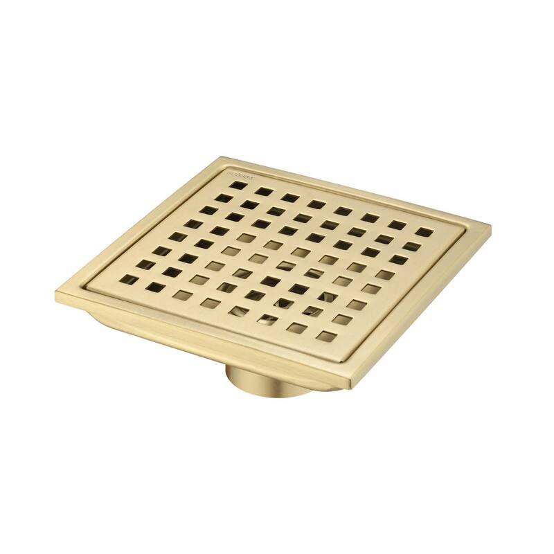 Topcraft 6-Inch Stainless Steel Square Floor Drain with Removable Grate