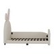 preview thumbnail 14 of 15, Twin Size Upholstered Platform Princess Bed Frame with Rabbit-Shape Headboard and Footboard Pocket for Bedroom