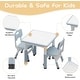 preview thumbnail 7 of 5, Height Adjustable Toddler Table and 2 Chairs Set with Graffiti Desktop, Kids Table and Chairs Set