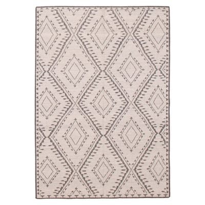 ECARPETGALLERY Hand-knotted Tangier Light Grey Silk Rug - 5'6 x 7'10