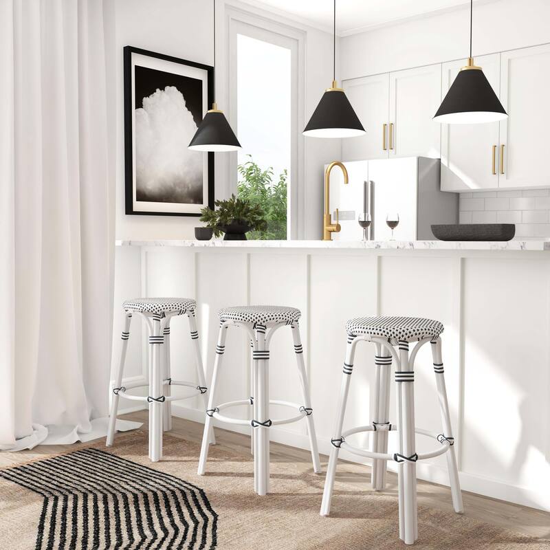 Tobias Rattan Round Bar Stool