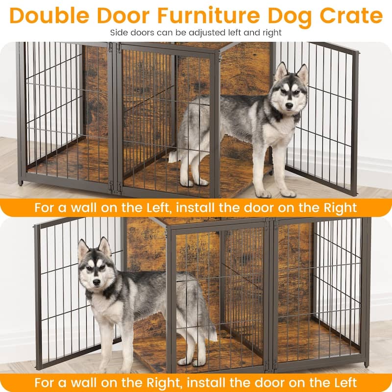 42.5 Inch Dog Crate Furniture with Shelves