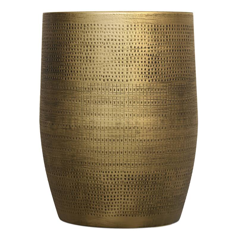 WYNDENHALL Jean 15" Wide Tribal Pattern Metal Accent Table & Assembled - 15"w x 15" d x 20" h
