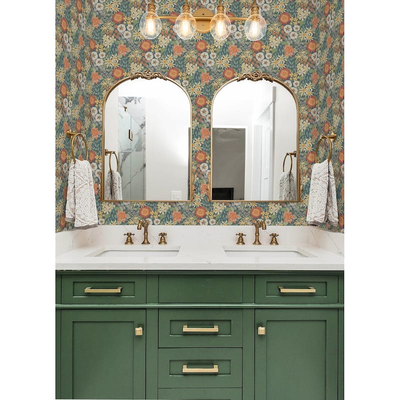 Sadie Teal Peel and Stick Wallpaper