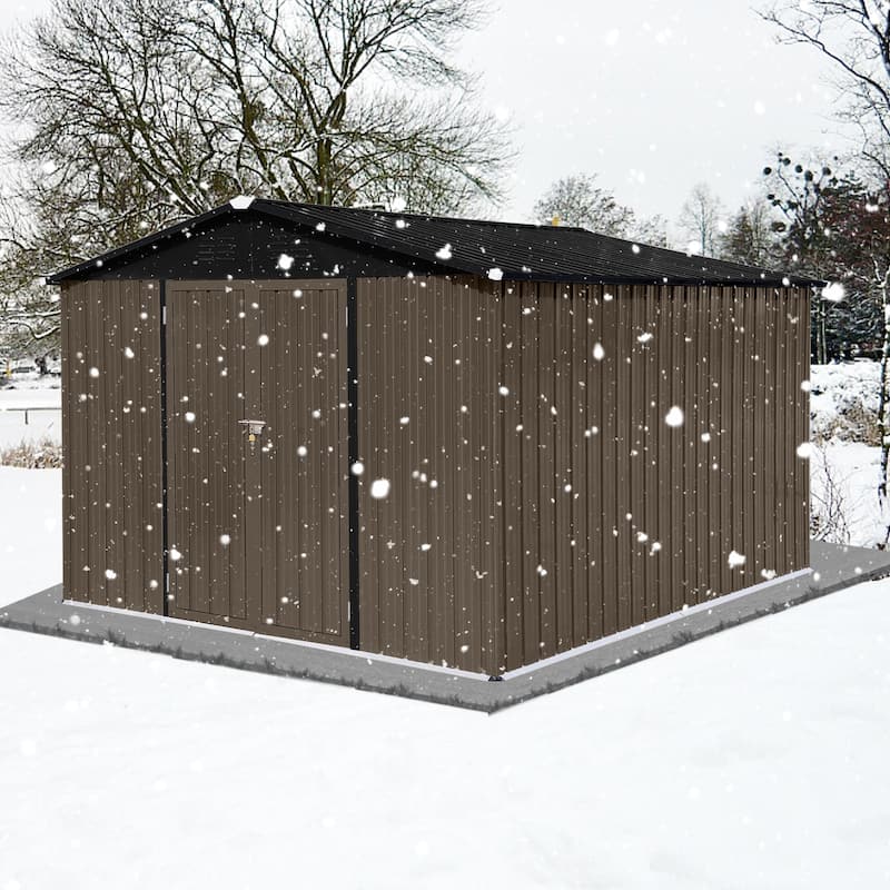 GDFStudio - Olivia Hayes Spacious and Durable Metal Garden Shed for Secure Outdoor Storage