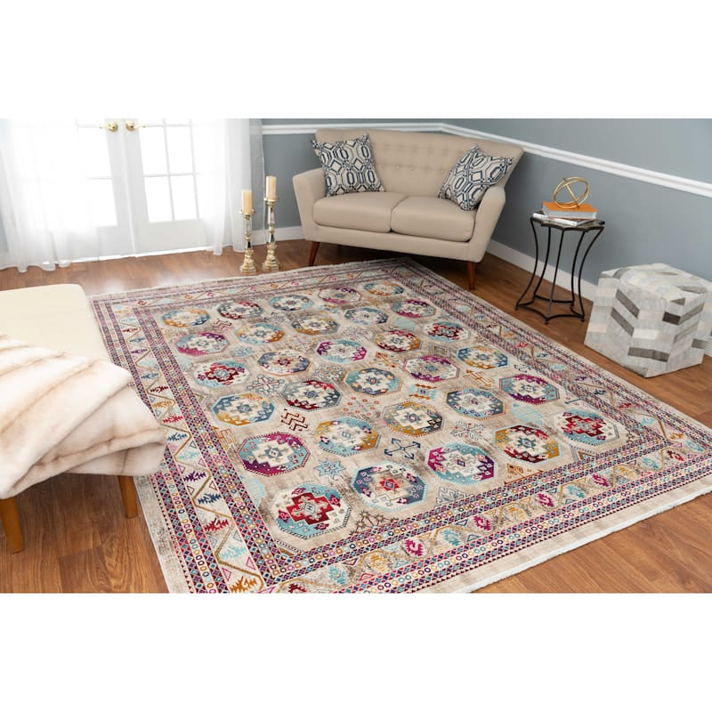 Noori Rug Latif Jodie Rug - 2'0" x 3'0" - Ivory/Pink