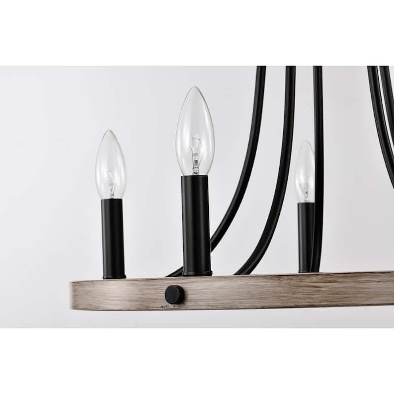 Ultan 21 Inch Farmhouse Candle Chandelier with 5 Light - N/A