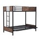 preview thumbnail 14 of 25, Twin-Over-Futon Metal Bunk Bed with Guardrails and Ladder - Versatile 3-in-1 Design, Sturdy Frame, Safety Features