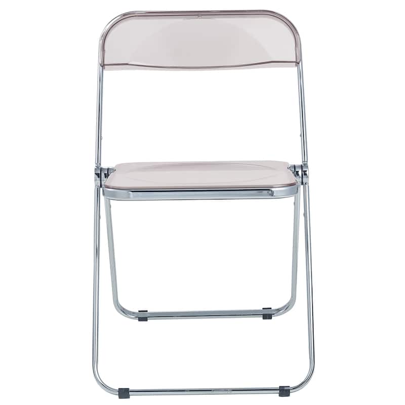 LeisureMod Lawrence Acrylic Folding Dining Chairs and Dining Table Set