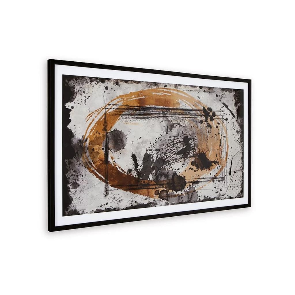 37 x 63 Inch Wall Art Decor, Framed Acrylic, Modern Abstract Black, Brown