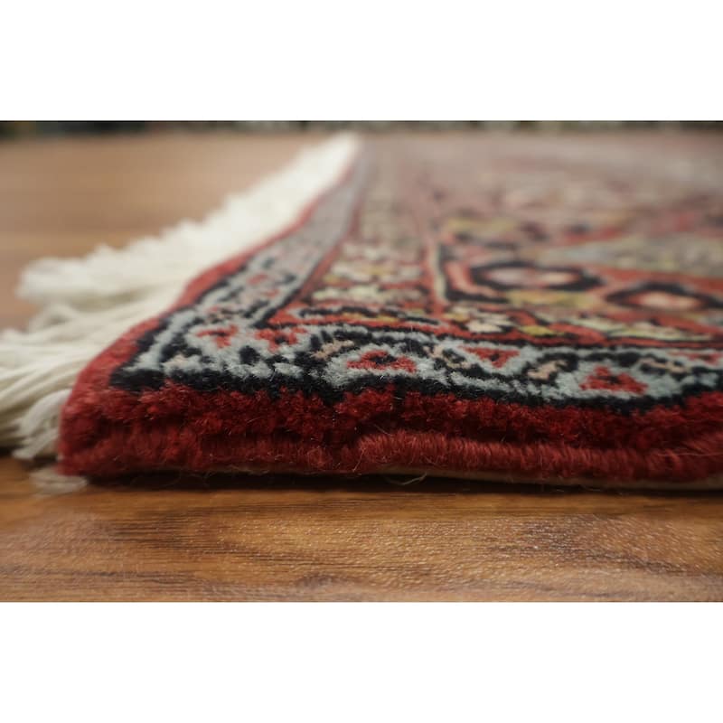 Hand Knotted Oriental 100% Wool Carpet Traditional Geometric Red Bidjar Area Rug - 9' 10'' X 6' 6''