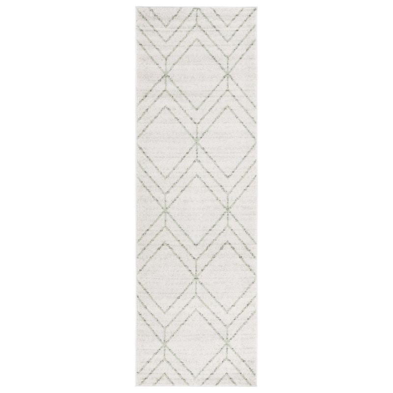 SAFAVIEH Adirondack Benilda Modern Geometric Rug - 2'6" x 6' Runner - Ivory/Sage