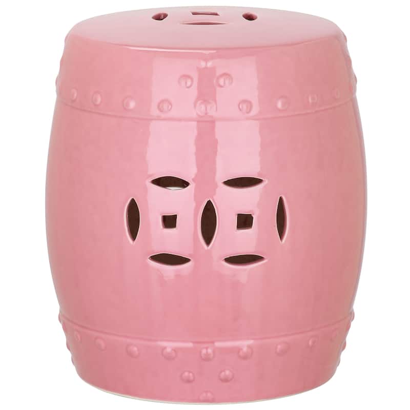 SAFAVIEH Kids Machelle Mini Ming Pink Petite Ceramic Decorative Garden Stool