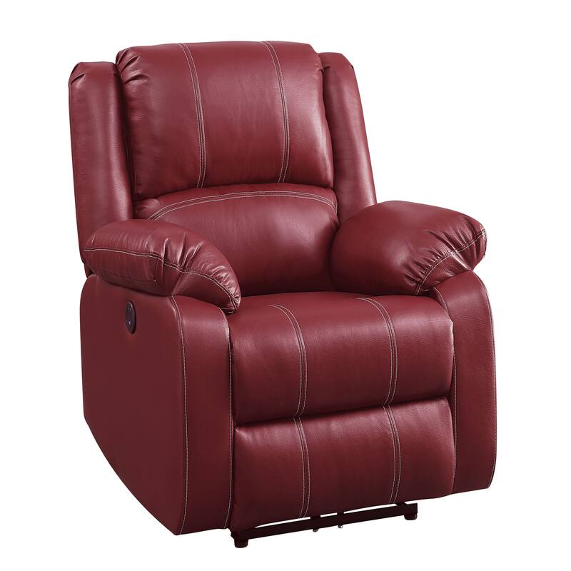 Declan Power Recliner with USB Port - Red