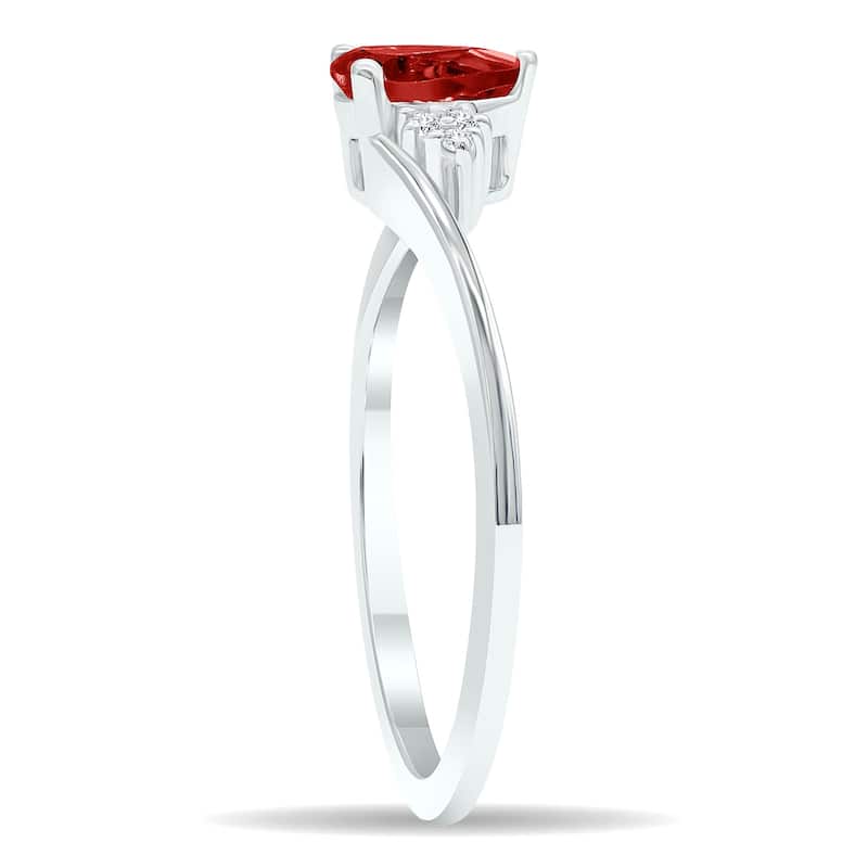 Women's Garnet and Diamond Tierra Ring in 10K White Gold