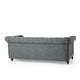 preview thumbnail 39 of 55, Castalia Nailhead Trim Chesterfield Sofa by Christopher Knight Home - 78.75" L x 33.50" W x 28.00" H