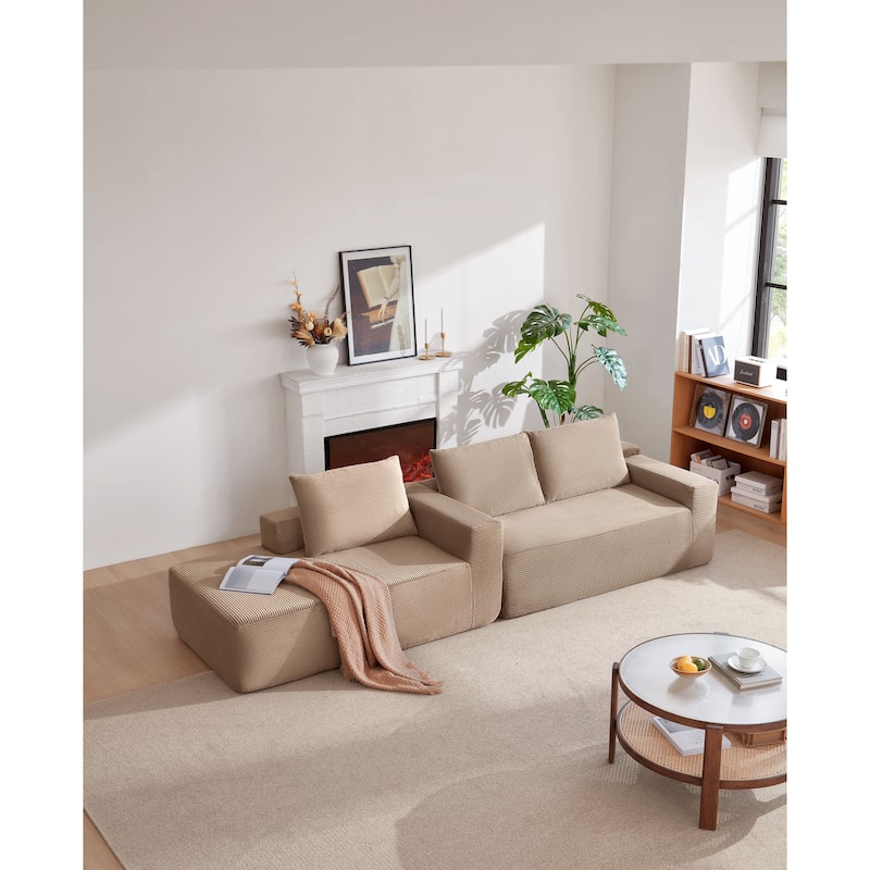 105" Cloud Sectional Couch with L-Shape Chaise,Modern Modular Sofa with Deep Seat, Upholstered Couches