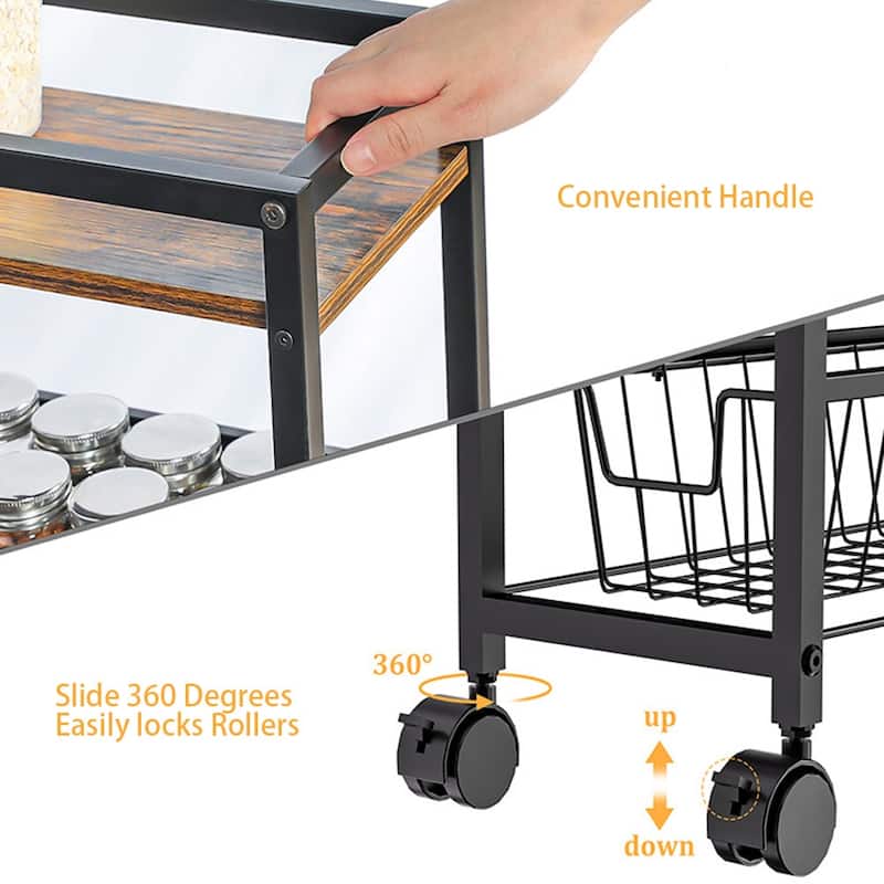 Slim Storage Cart 4 Tier Slim Rolling Storage Cart With Wheels Wood Top Narrow Sliding