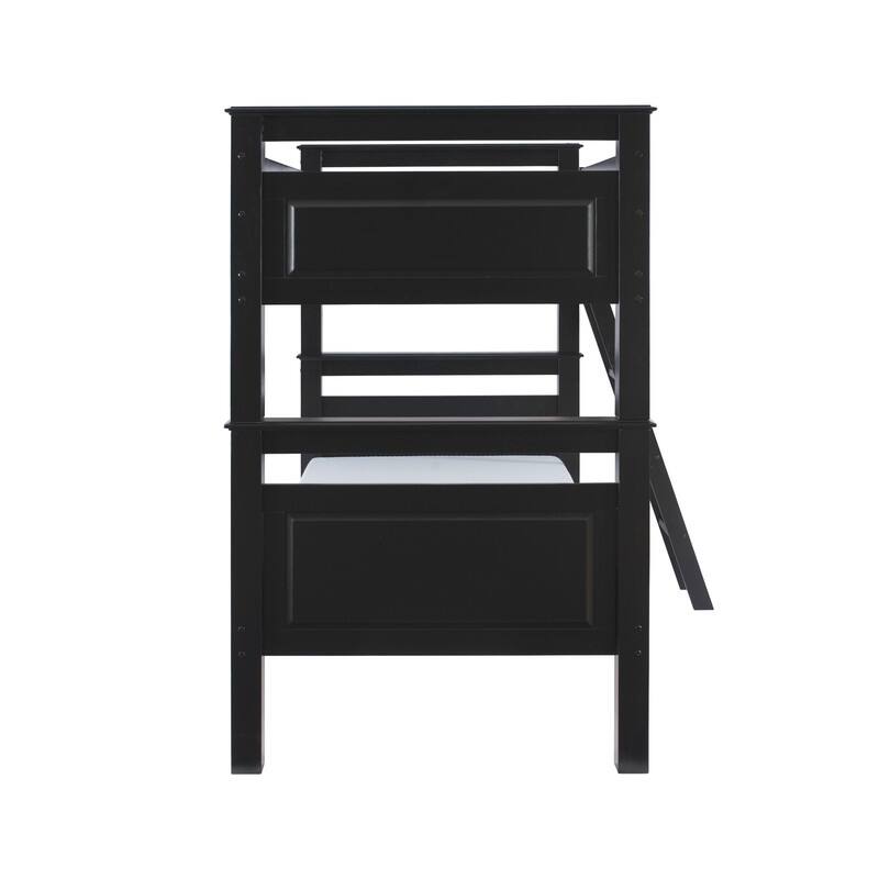 Linon Beckett Wood Twin Over Twin Bunk Bed