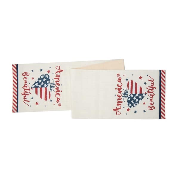 slide 2 of 3, 13" x 72" America The Beautiful 4th of July Patriotic Table Runner