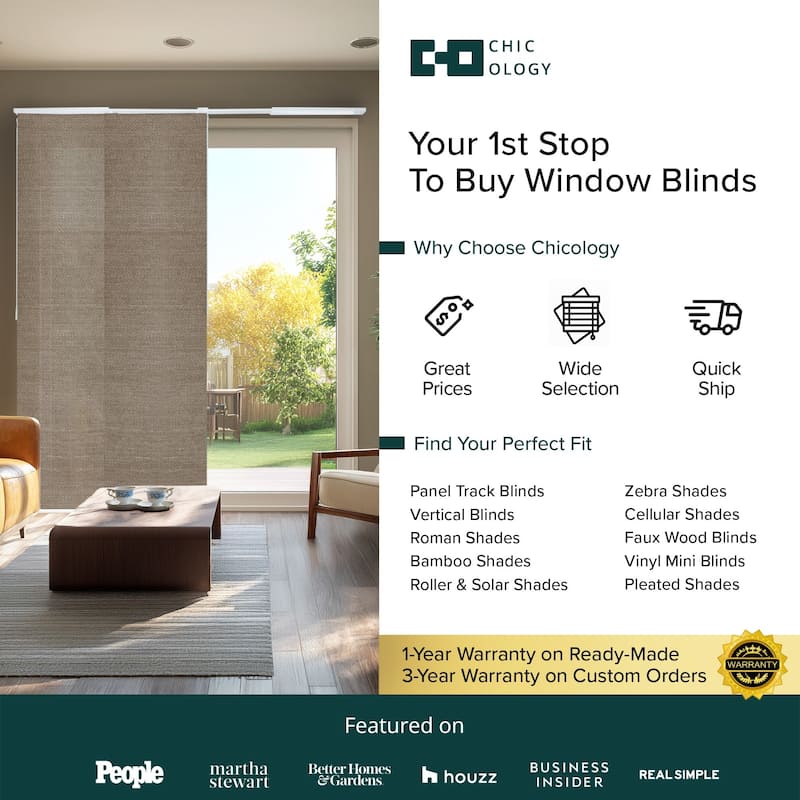 CHICOLOGY Adjustable Sliding Panels, 4-Rail Track, Light Filtering