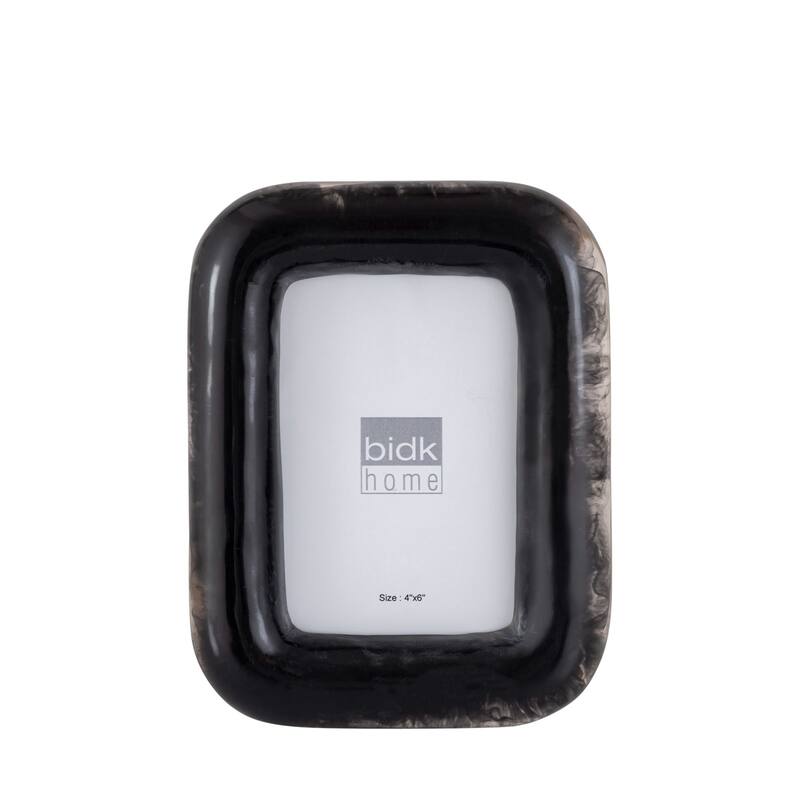 Rectangular Curved Edge Picture Frame - for 4" x 6" Photo - Black