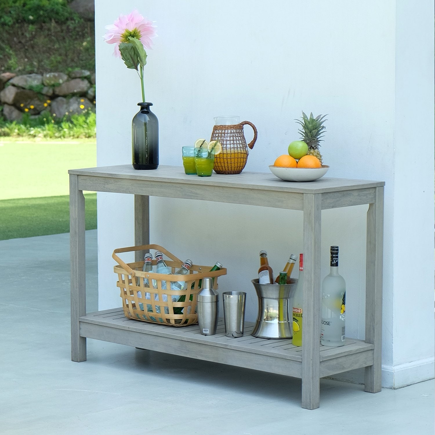 Cambridge Casual Lincoln Outdoor Console Table - Weathered Gray