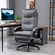 preview thumbnail 2 of 7, Home Office Chair with Foot Rest, Fabric Upholstered Recliner with Armrests, Work Chair with Double Thick Cushion and Wheels