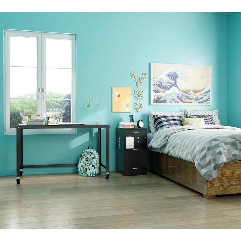 North Star 48"W Mobile Metal Desk for Home Office