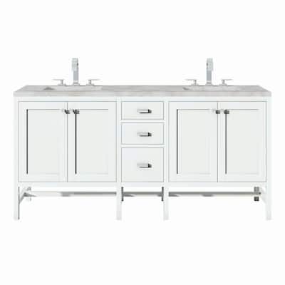 James Martin Vanities E444-V72-3VSL Addison 72" Double Basin Wood