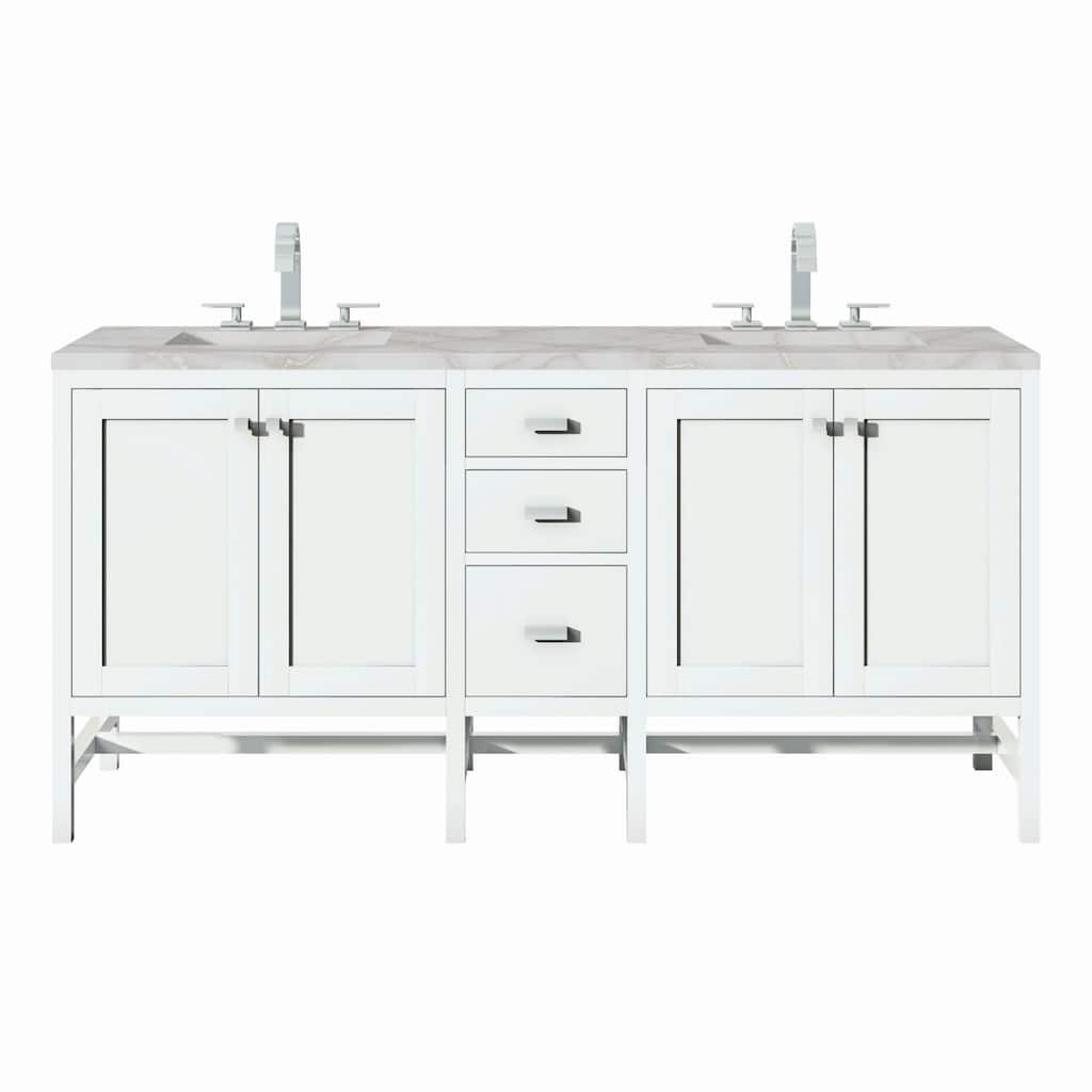James Martin Vanities E444-V72-3VSL Addison 72" Double Basin Wood