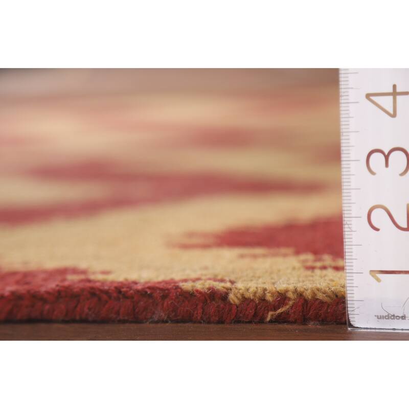 Hand Knotted Oriental 100% Wool Carpet Modern All-Over Yellow & Gold Gabbeh Area Rug - 8' 0'' X 5' 2''