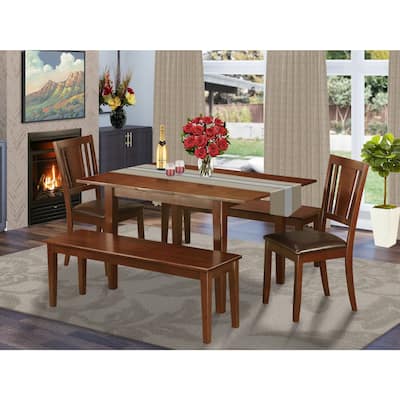 Kitchen Dining Table Set with Chairs, Small Rectangular Table & Upholstered Dining Chairs for Home