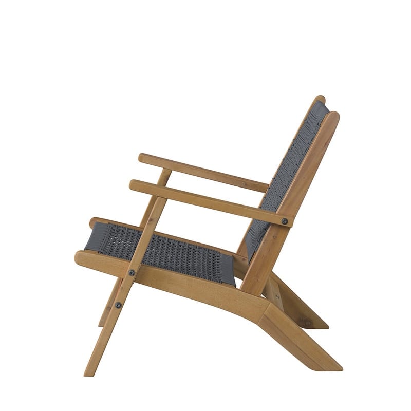 Vega Natural Stain Outdoor Chair in Gray Cording