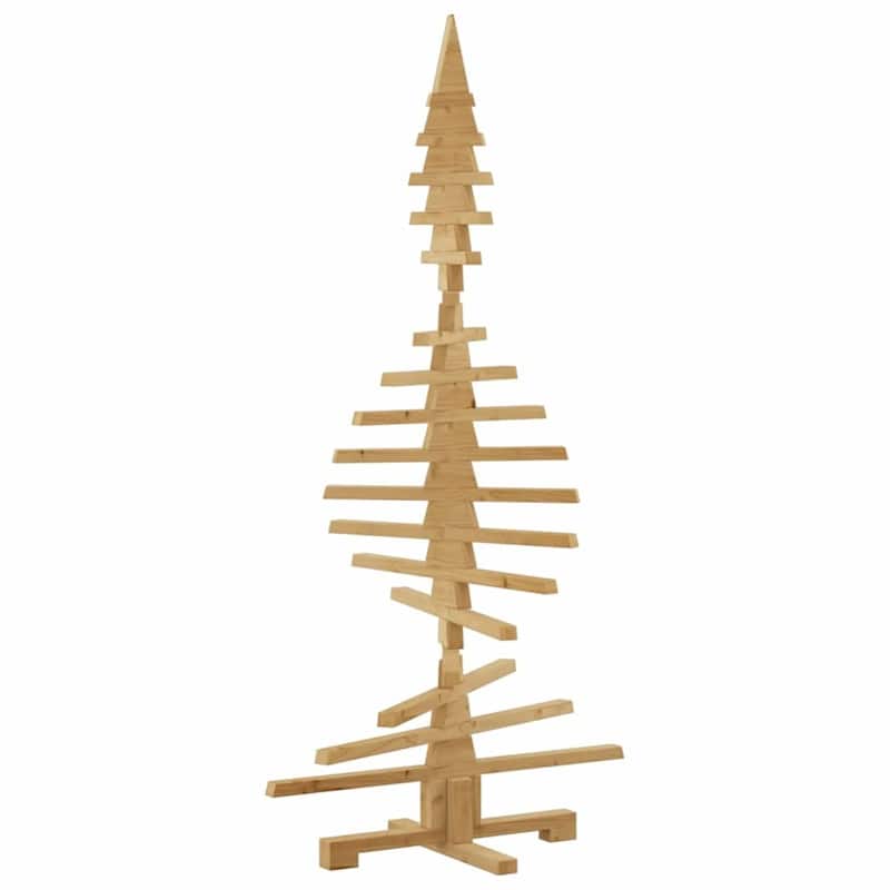 vidaXL Wooden Christmas Tree with Stand Brown Solid pine wood