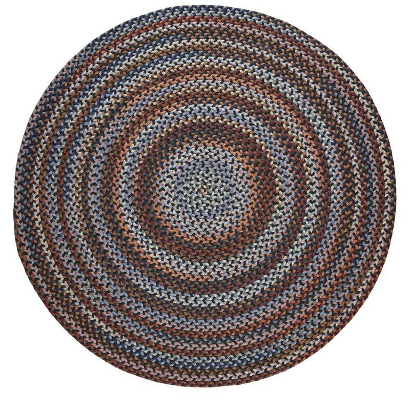 Rhody Rug Augusta Space-dye Wool Braided Rug - Black Rock - 4' x 4' Round