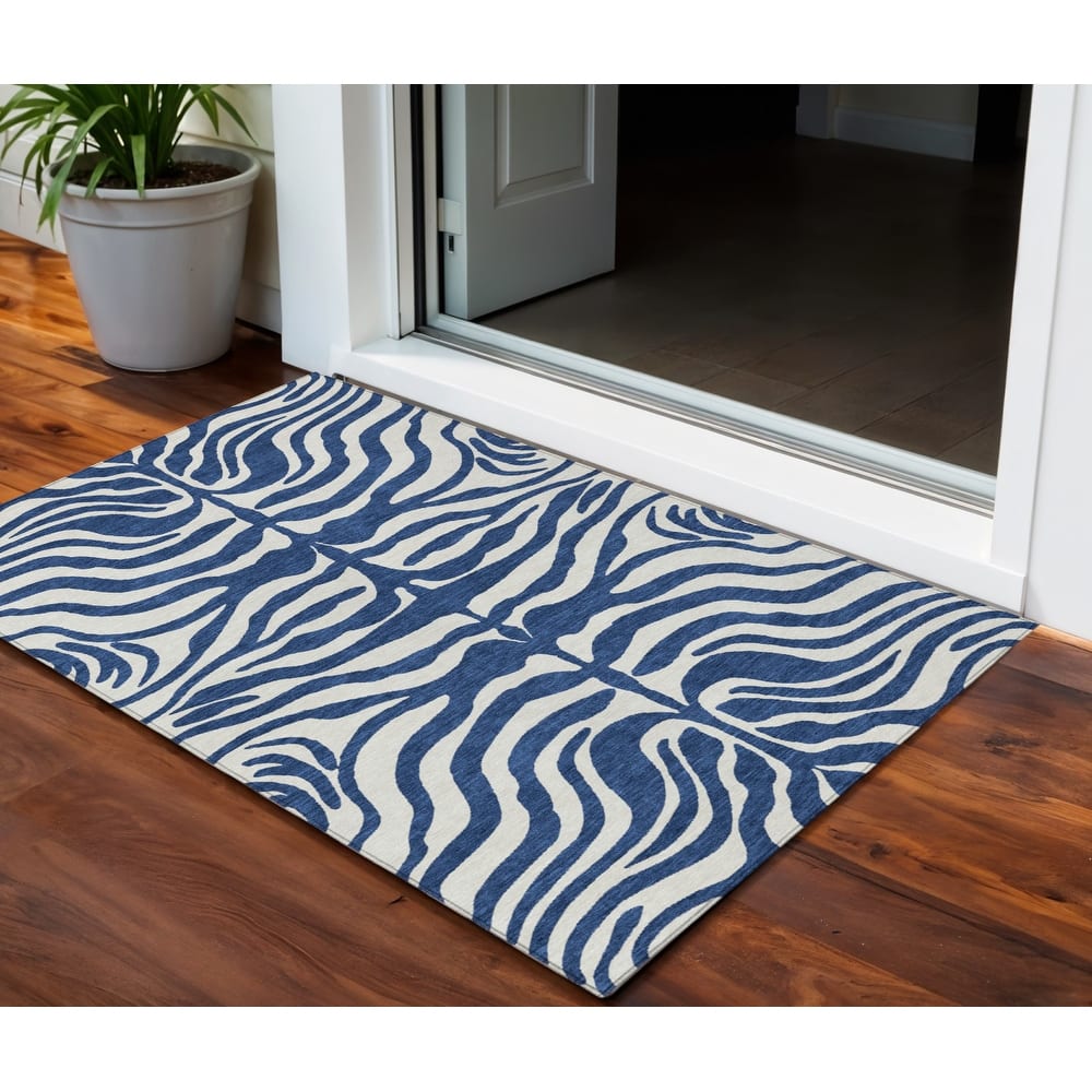HomeRoots Animal Print Transitional Rectangle Outdoor Rug